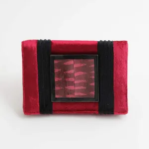 Red and Black Velvet Clutch