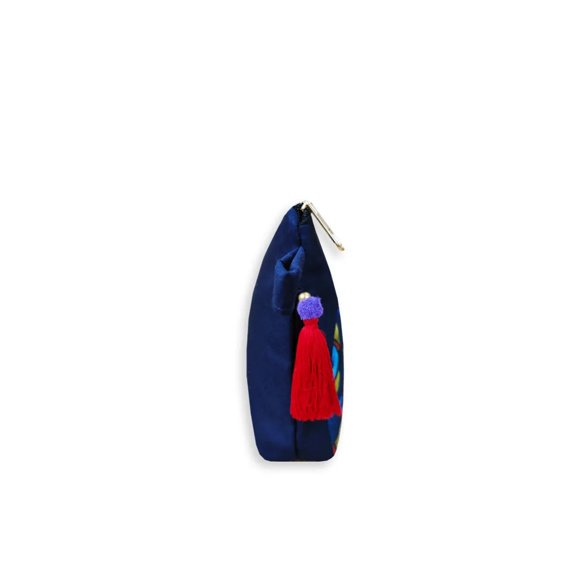Red Blue Flower Kollam Tote/Pouch Combo
