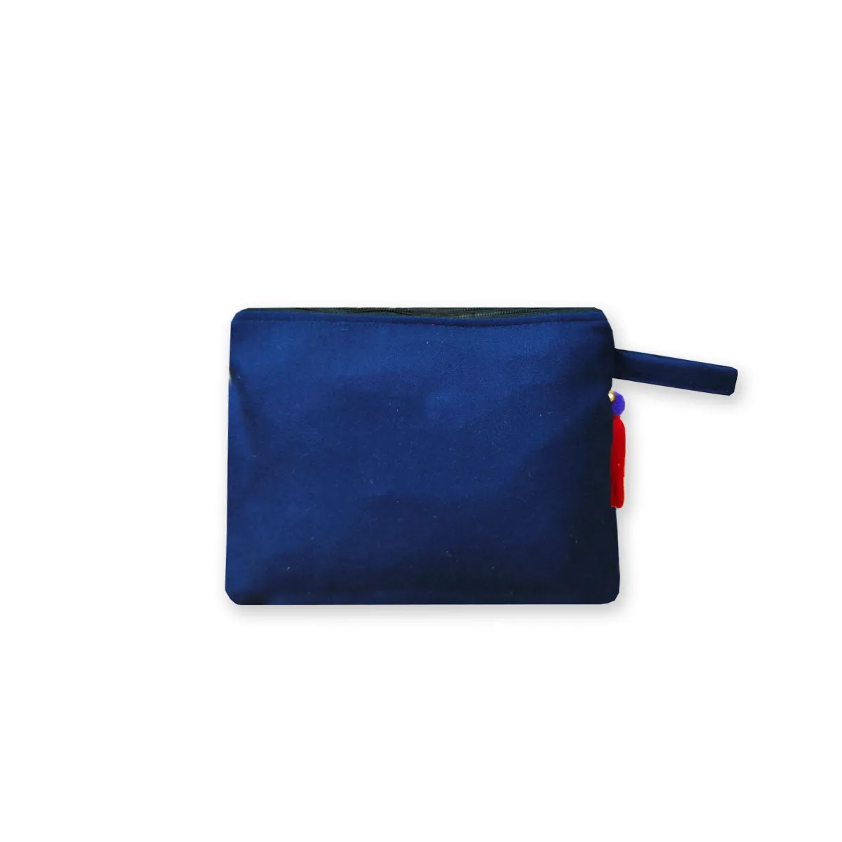 Red Blue Flower Kollam Tote/Pouch Combo