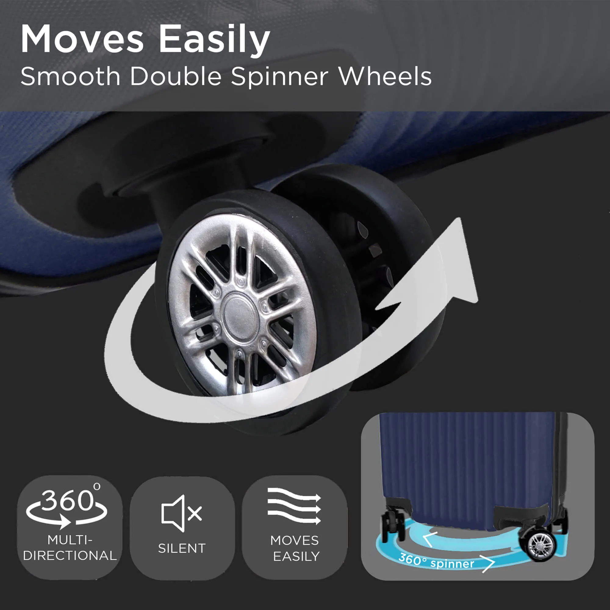 Santorini Hardshell Luggage - 360 Spinner Wheels