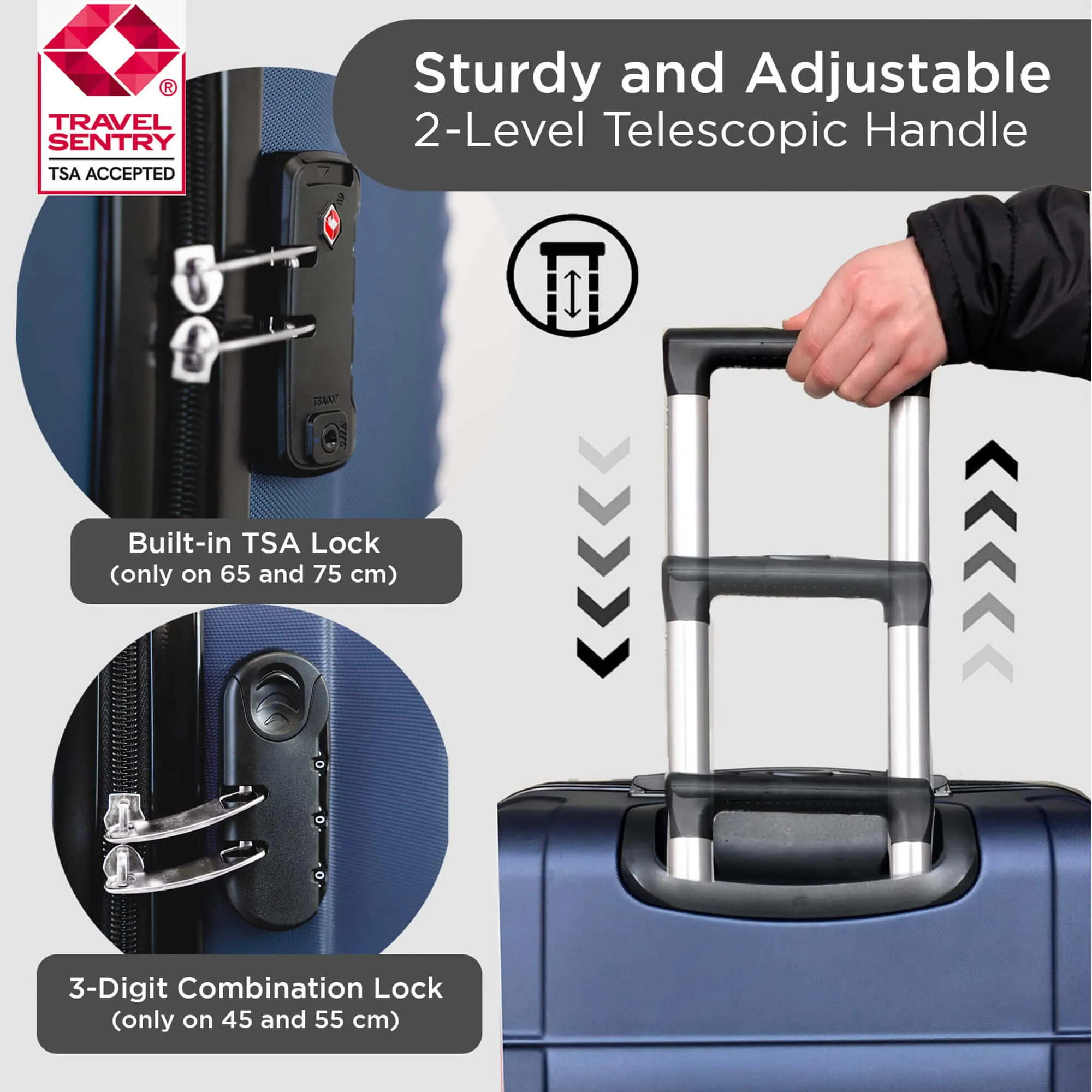 Santorini Hardshell Luggage - 360 Spinner Wheels