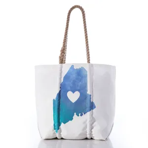 SEA BAGS MEDIUM TOTE WATERCOLOR MAINE