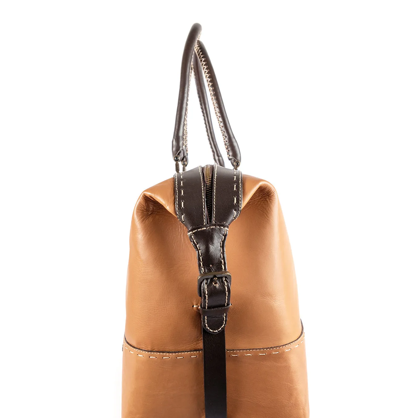 Sechaba : Leather Travel Bag in Hazel Relaxa