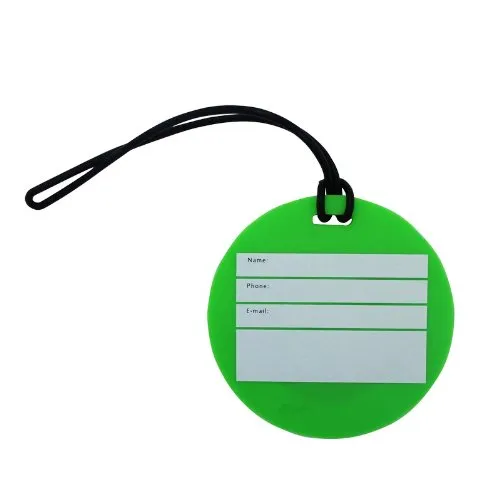 Set of 2 Green Smiley luggage Tag for Travel By Marshal