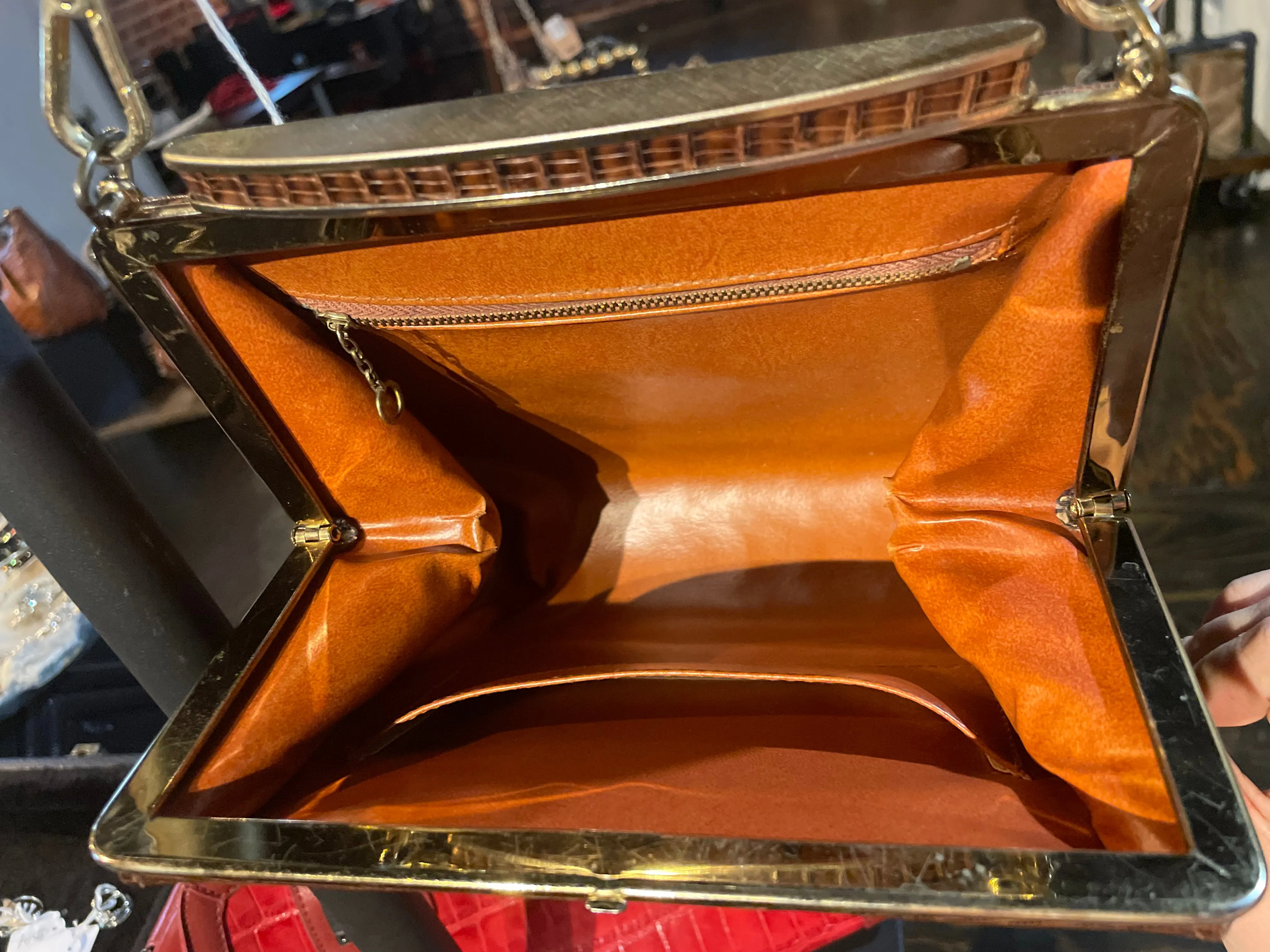 Snakeskin structured purse
