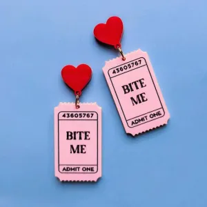 Snarky Ticket Acrylic Statement Earrings