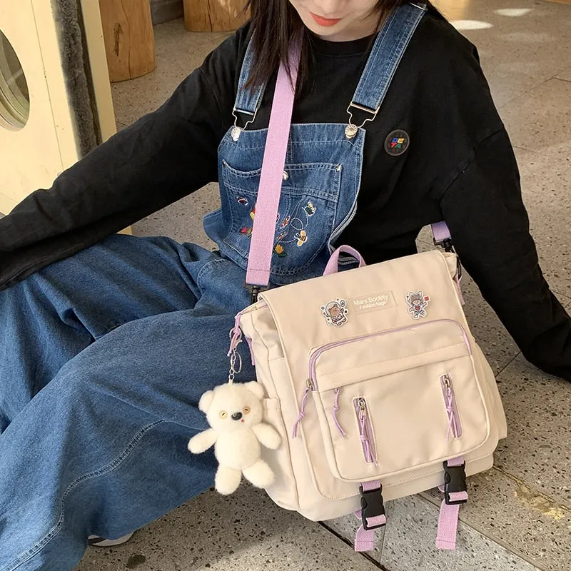 Sohiwoo Preppy Multi-Function Backpack
