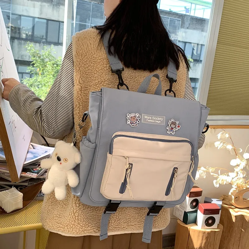 Sohiwoo Preppy Multi-Function Backpack