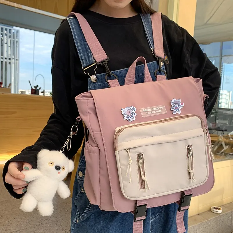 Sohiwoo Preppy Multi-Function Backpack