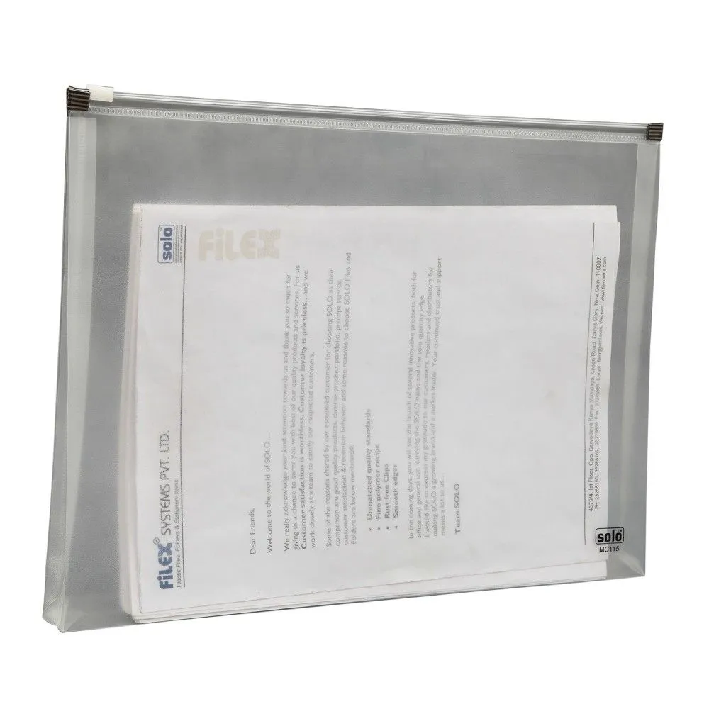 Solo Document Bag-Zipper Closure