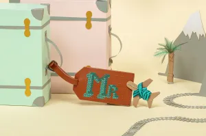 Stitch Luggage Tag - Brown