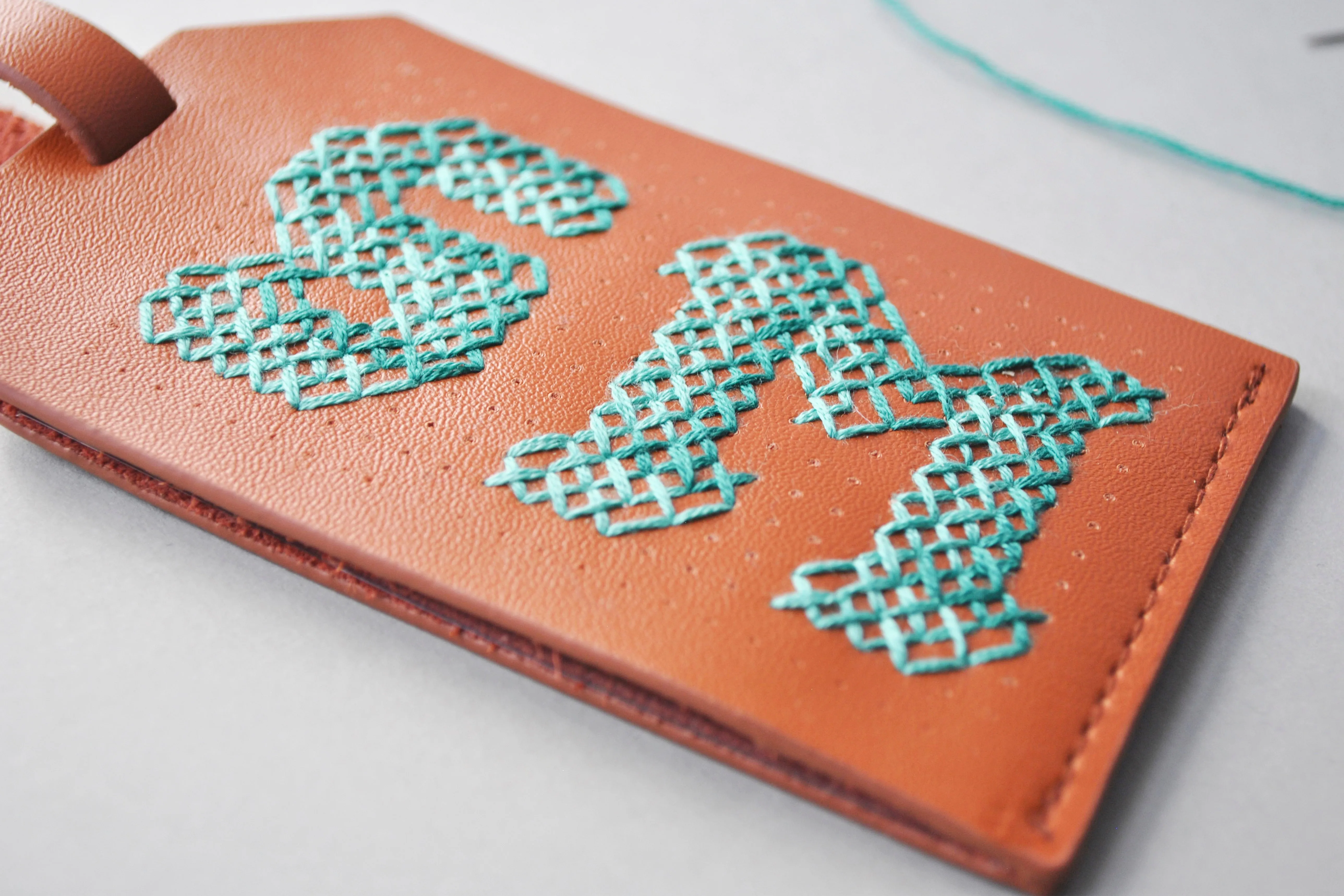 Stitch Luggage Tag - Brown