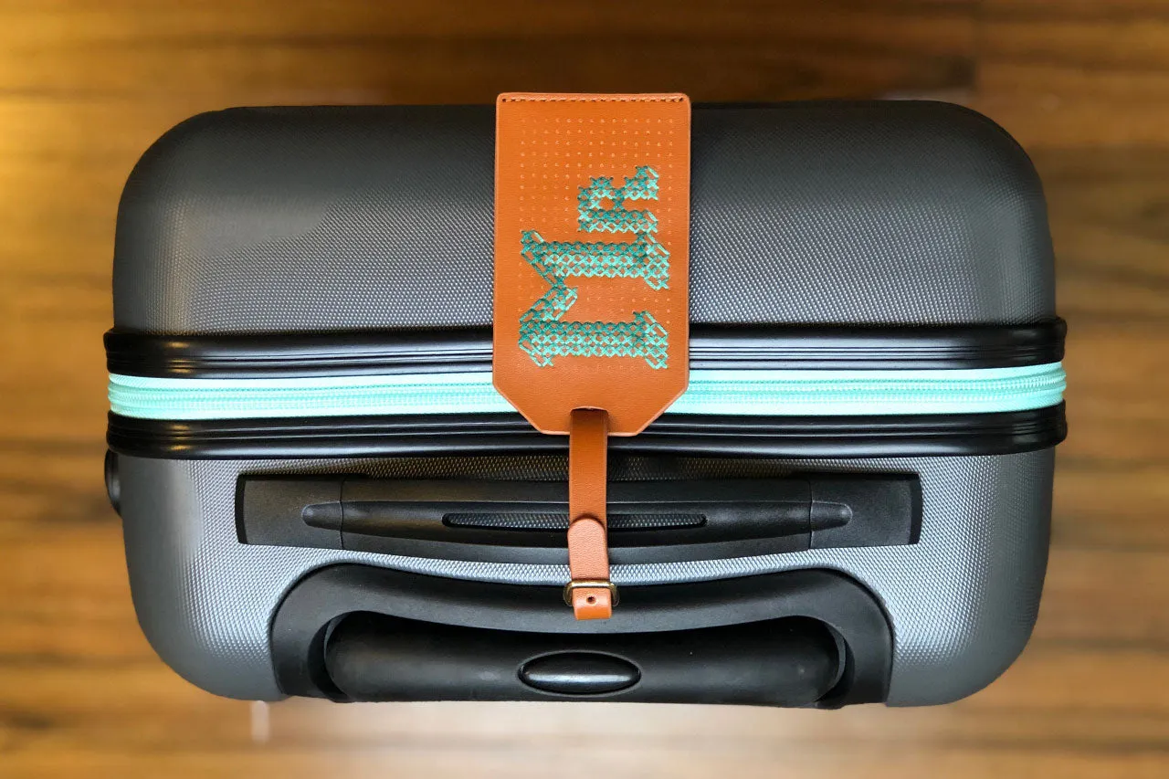 Stitch Luggage Tag - Brown
