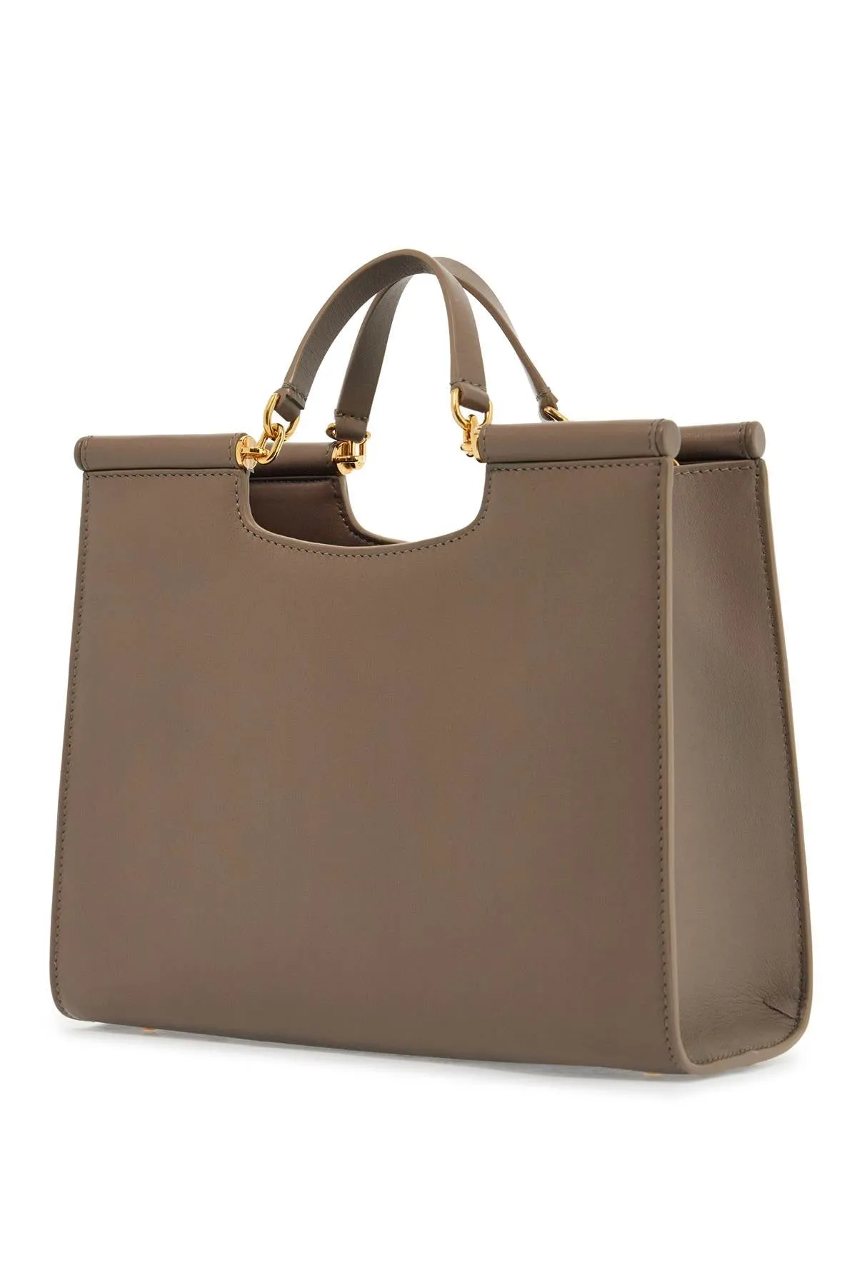 Structured Leather Tote Bag