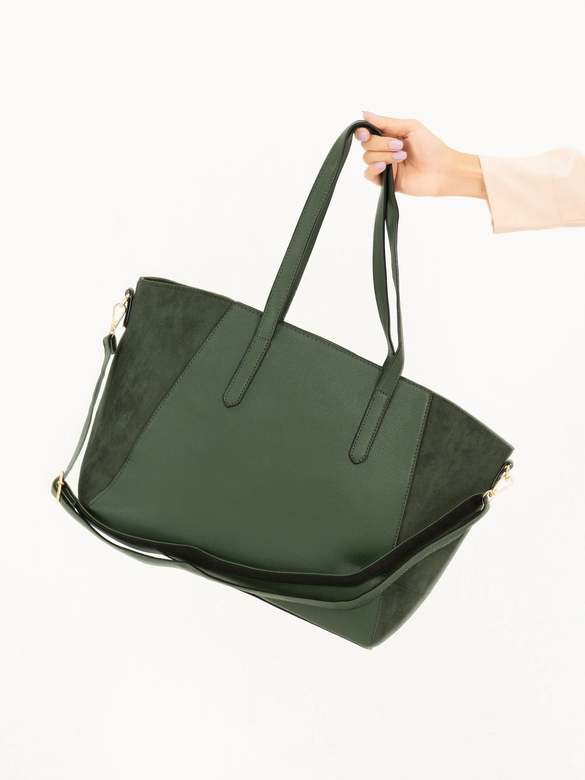 Suede Texture Tote Bag
