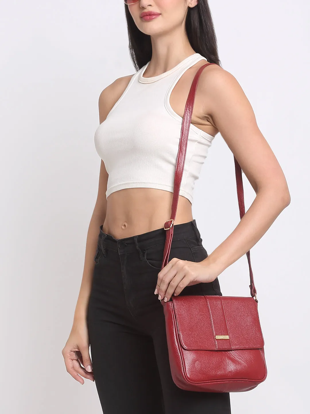 Teakwood Leather Women Structured Handheld Bag