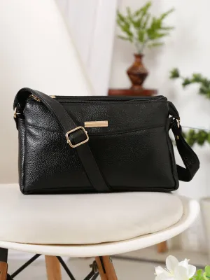 Teakwood Women's Texture Black Bag