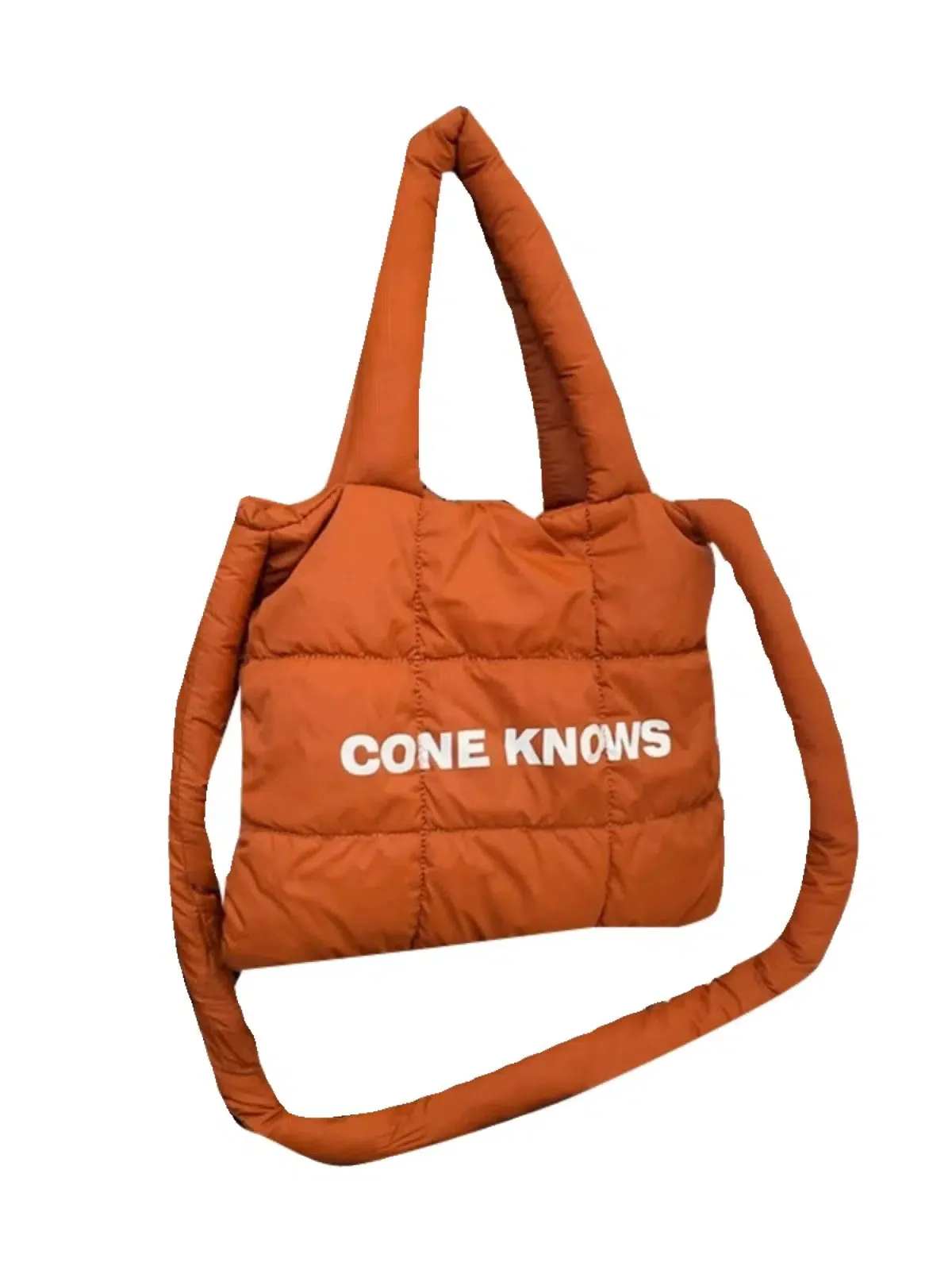 Text Print Casual Quilted Shoulder Bag