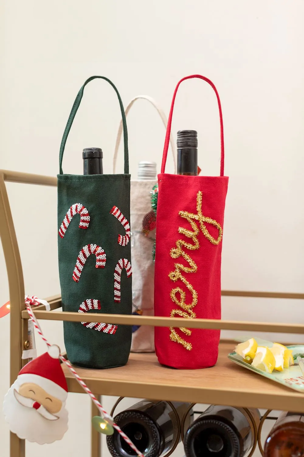 Tinsel Wine Bags • Christmas