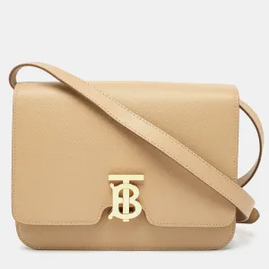 Trendy Inspired Burberry Beige Grain Leather Medium Tb Shoulder Bag