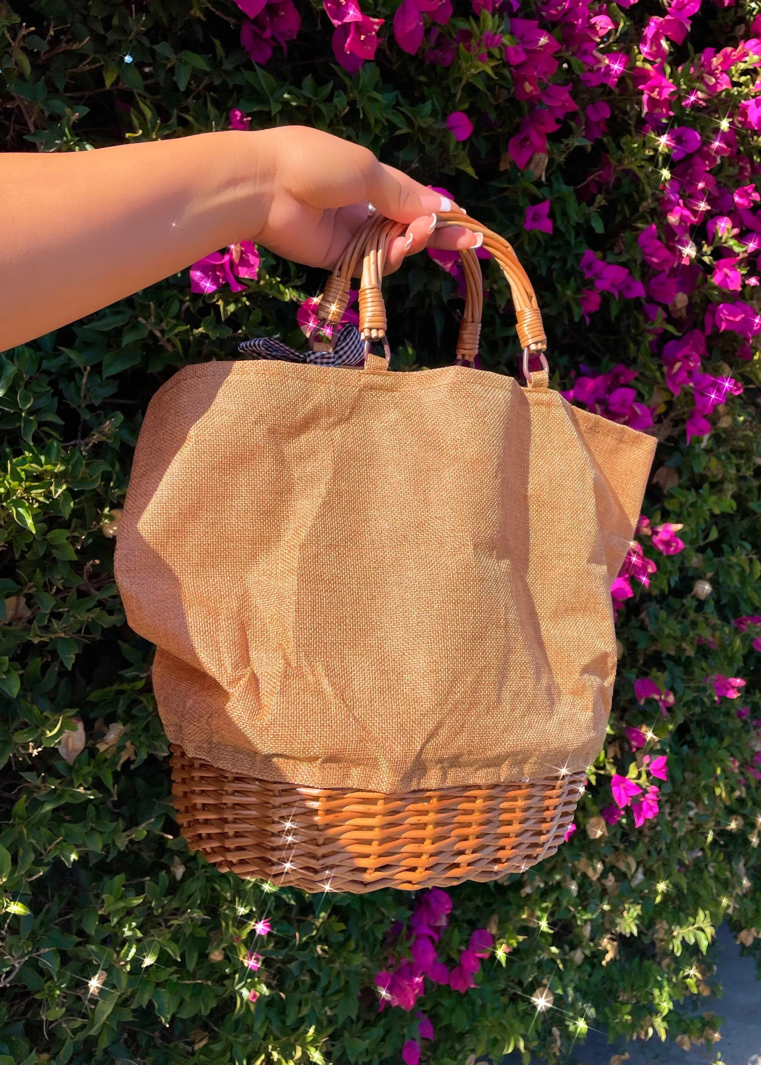 Valley Girl Straw Tote Bag