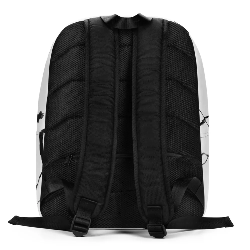 White Marble Backpack, Marbled Print Designer Modern Contemporary Minimalist Backpack Bag- Made in EU