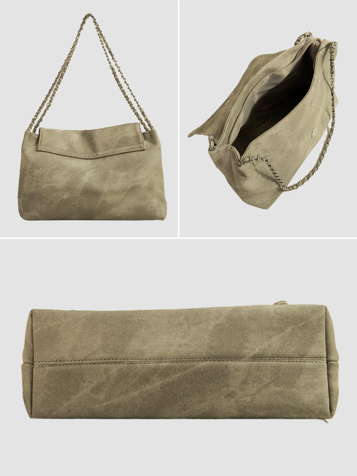 WLS Hobo Trendy Texture Shoulder Tote Bag